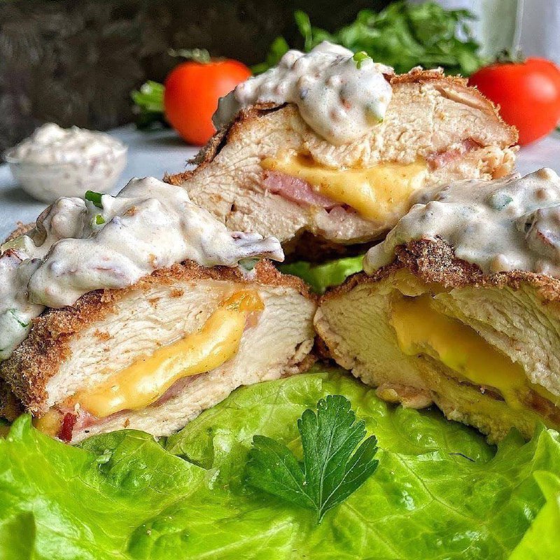 Рецепт курицы с ветчиной