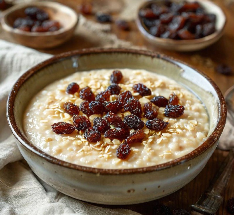 Приготовление манной каши с изюмом