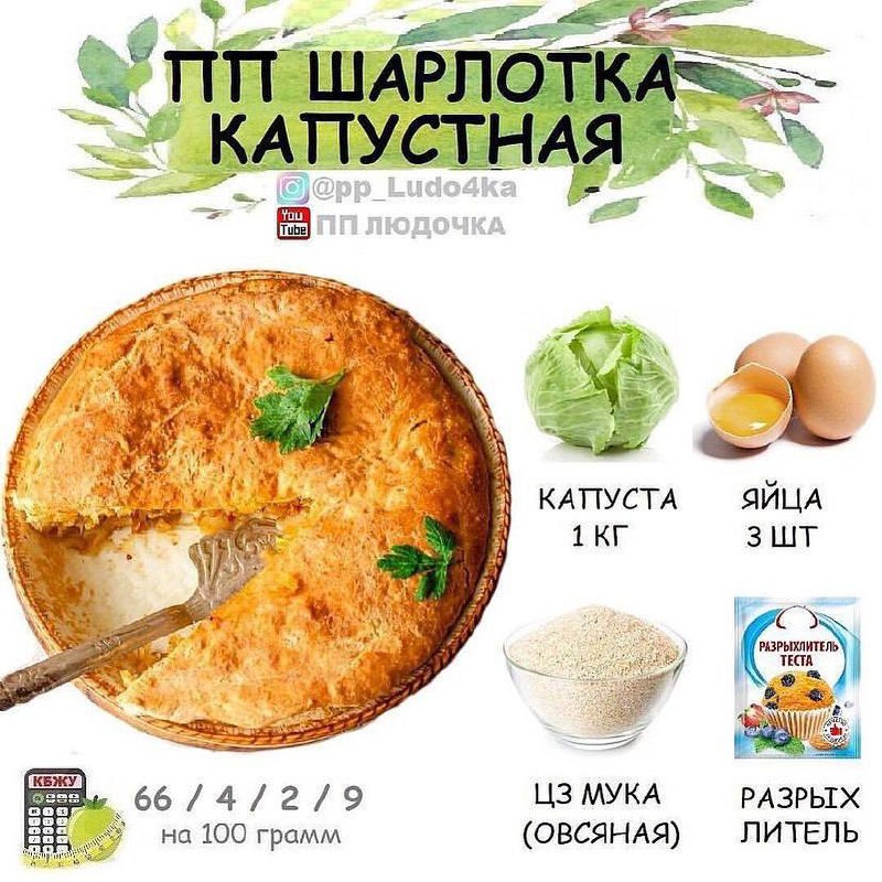 Рецепт капустной шарлотки